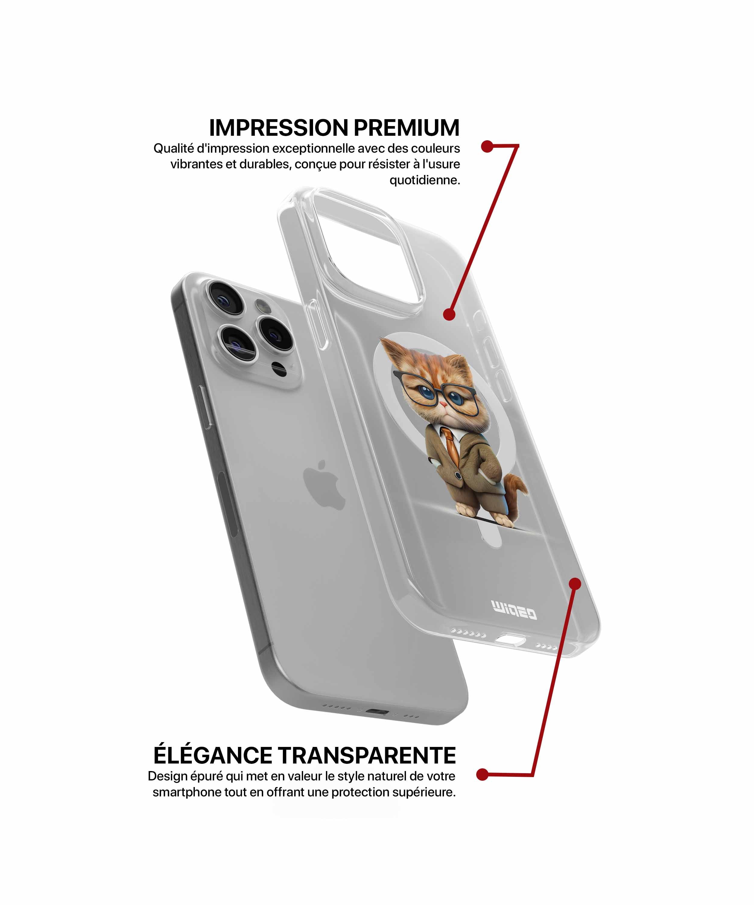 Coque chat businessman chic pour iPhone