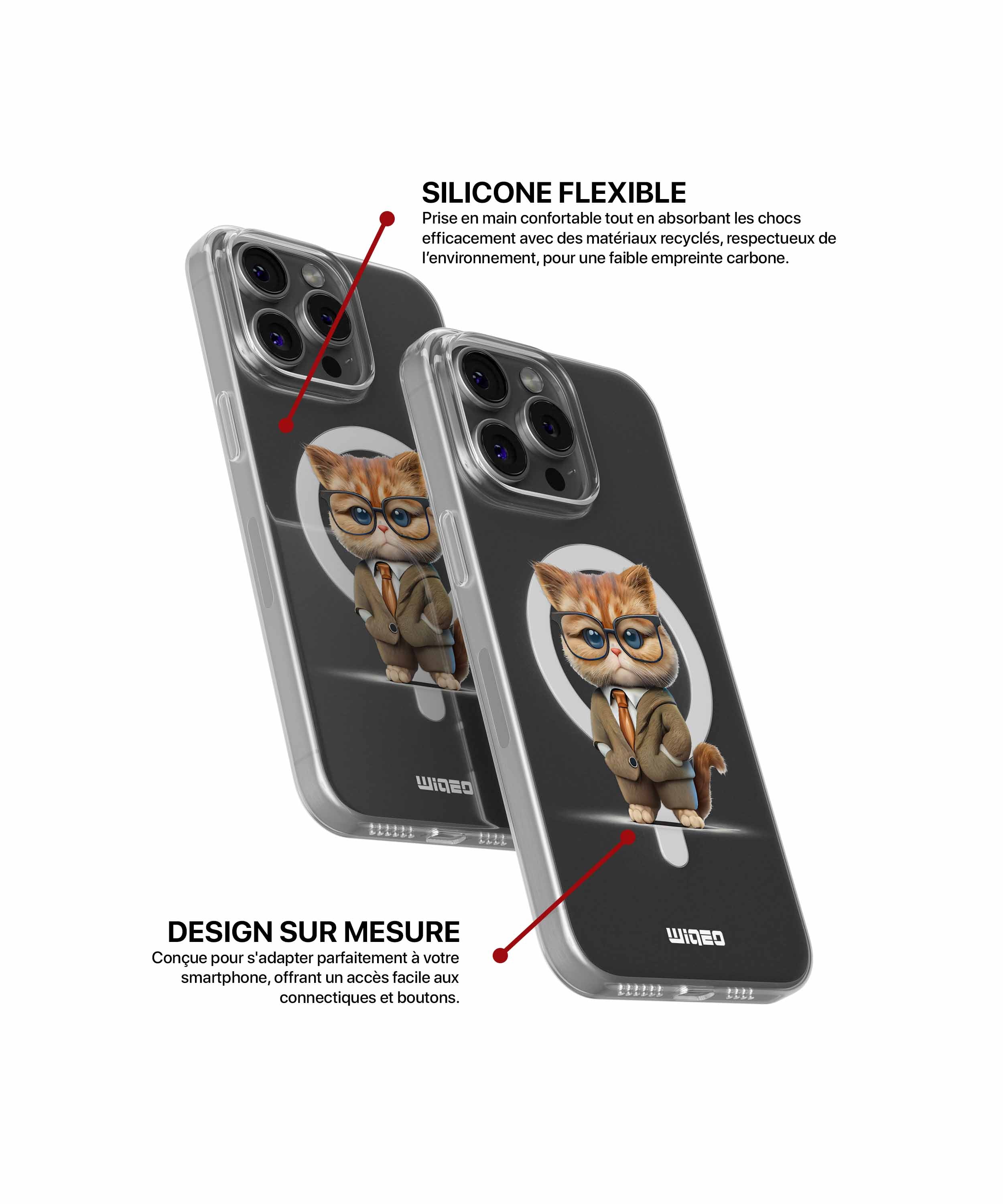 Coque chat businessman chic pour iPhone