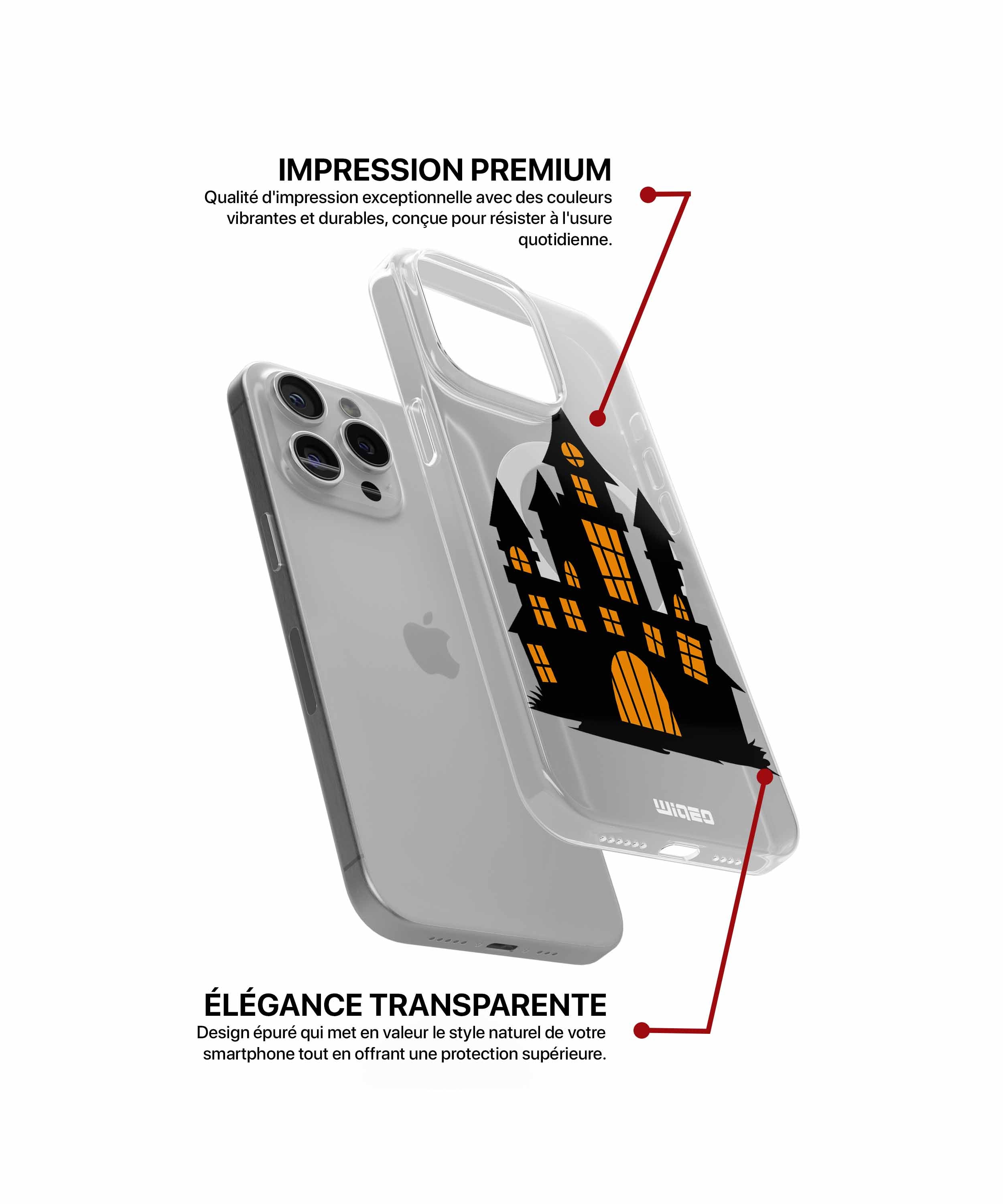 Coque château effrayant illuminé pour iPhone