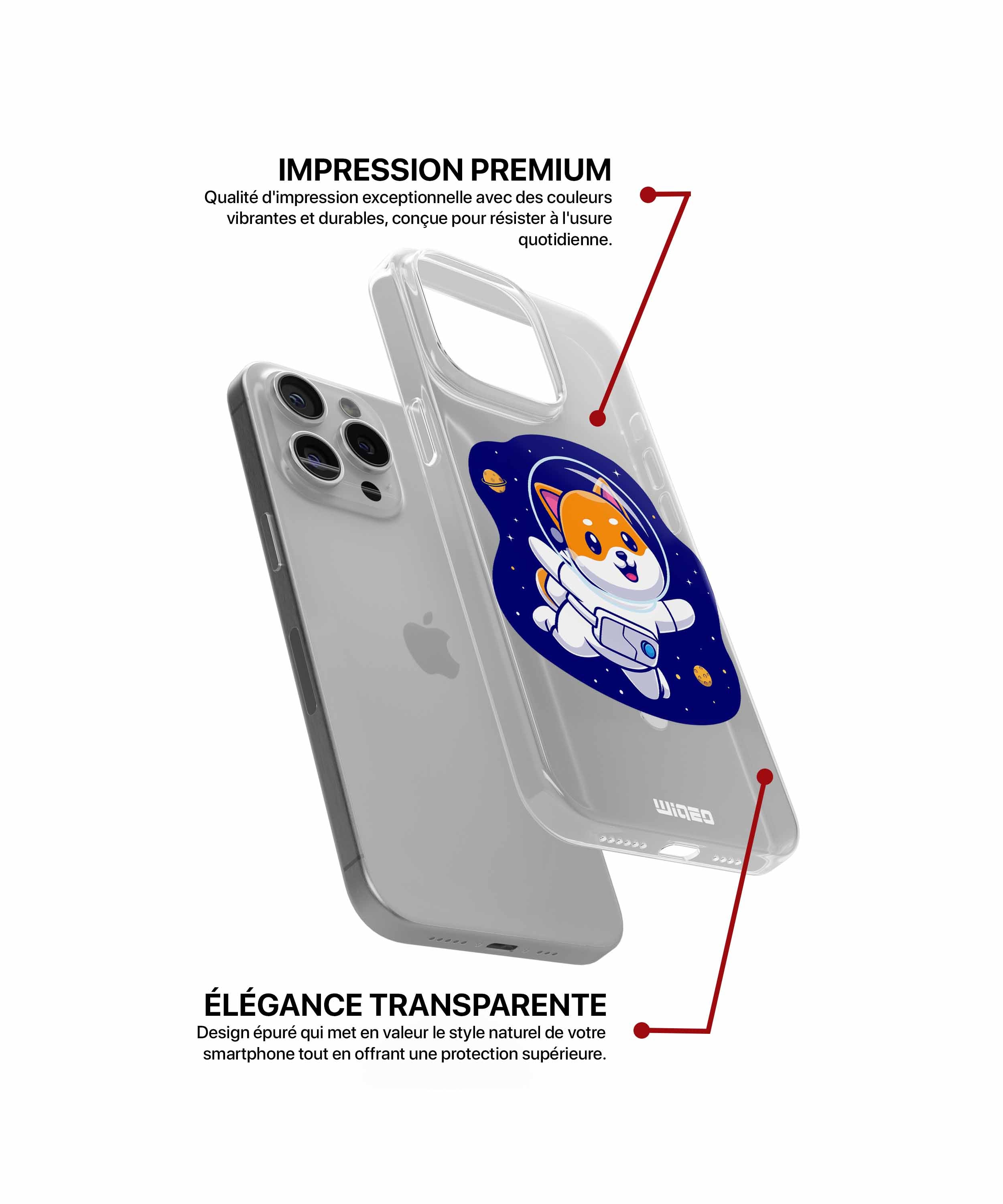 Coque chien cosmonaute pour iPhone