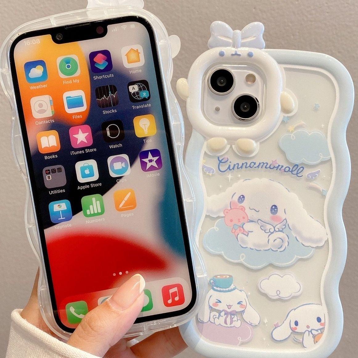Coque Cinnamoroll Kawaii en Silicone pour iPhone 16 Pro