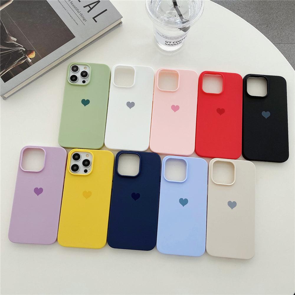 Coque Cœur en Silicone Coloré Bonbon pour iPhone 16 Pro
