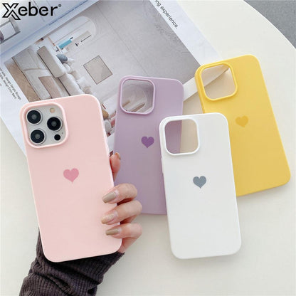 Coque Cœur en Silicone Coloré Bonbon pour iPhone 16 Pro Max