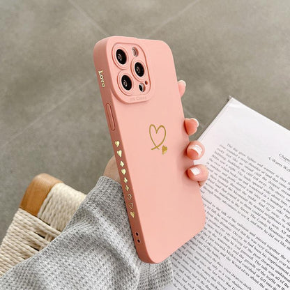 Coque Cœur Minimaliste en Silicone pour iPhone 16 Pro Max