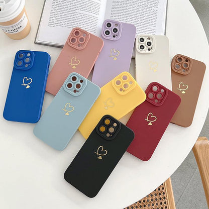 Coque Cœur Minimaliste en Silicone pour iPhone 16 Pro Max