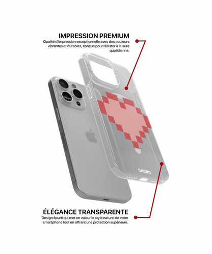 Coque cœur pixelisé pour iPhone