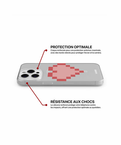 Coque cœur pixelisé pour iPhone