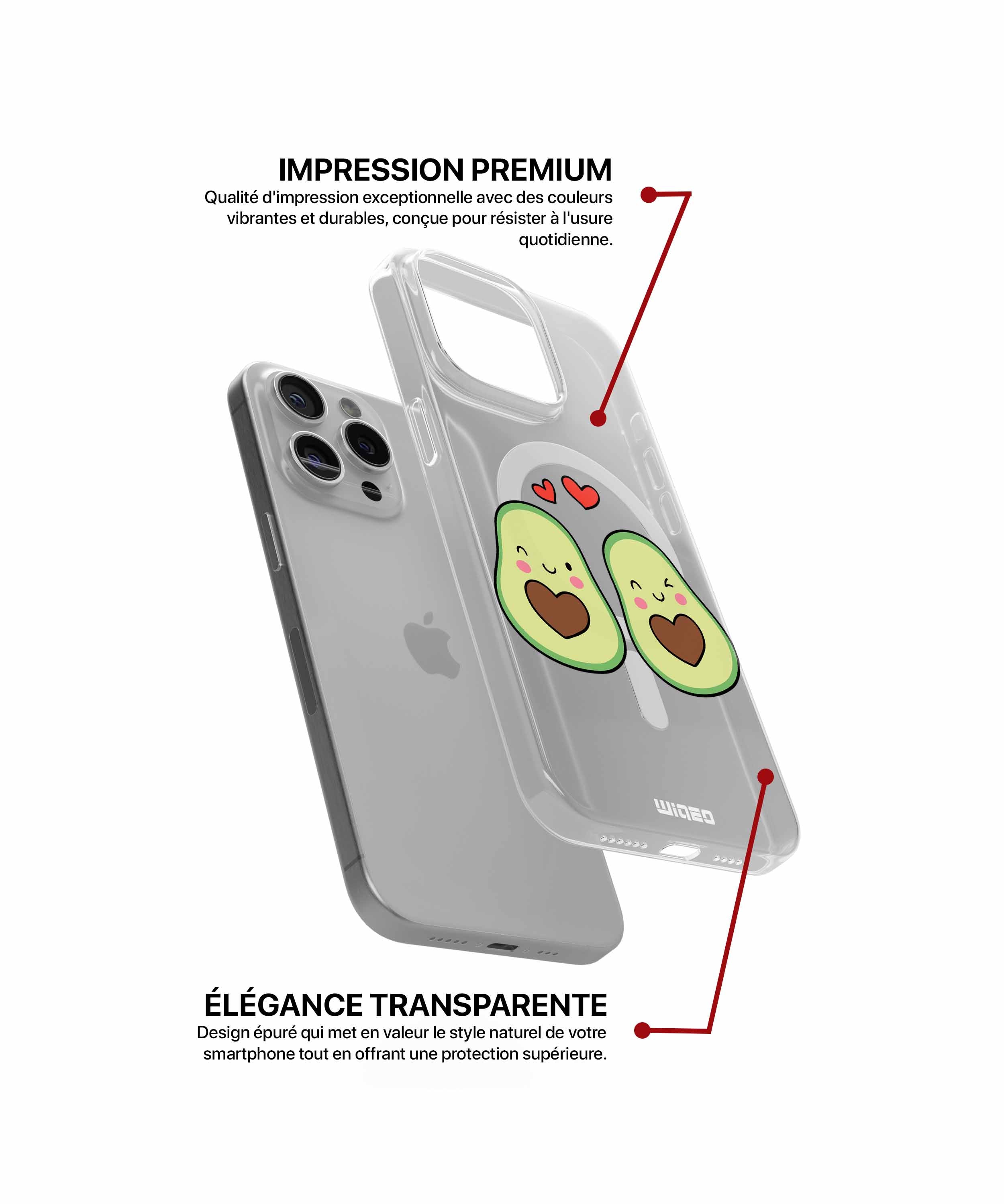 Coque cœurs d’avocat pour iPhone