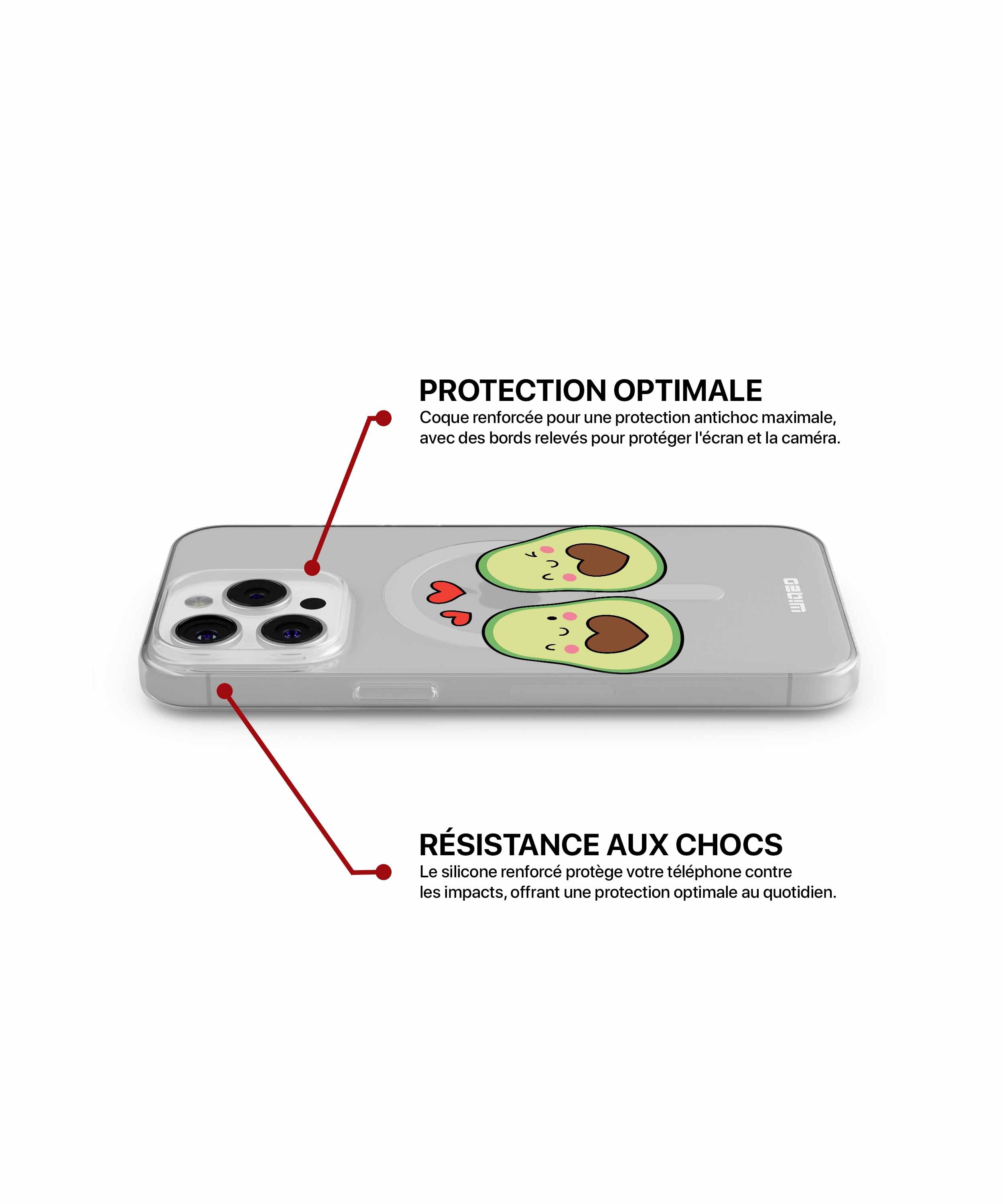 Coque cœurs d’avocat pour iPhone