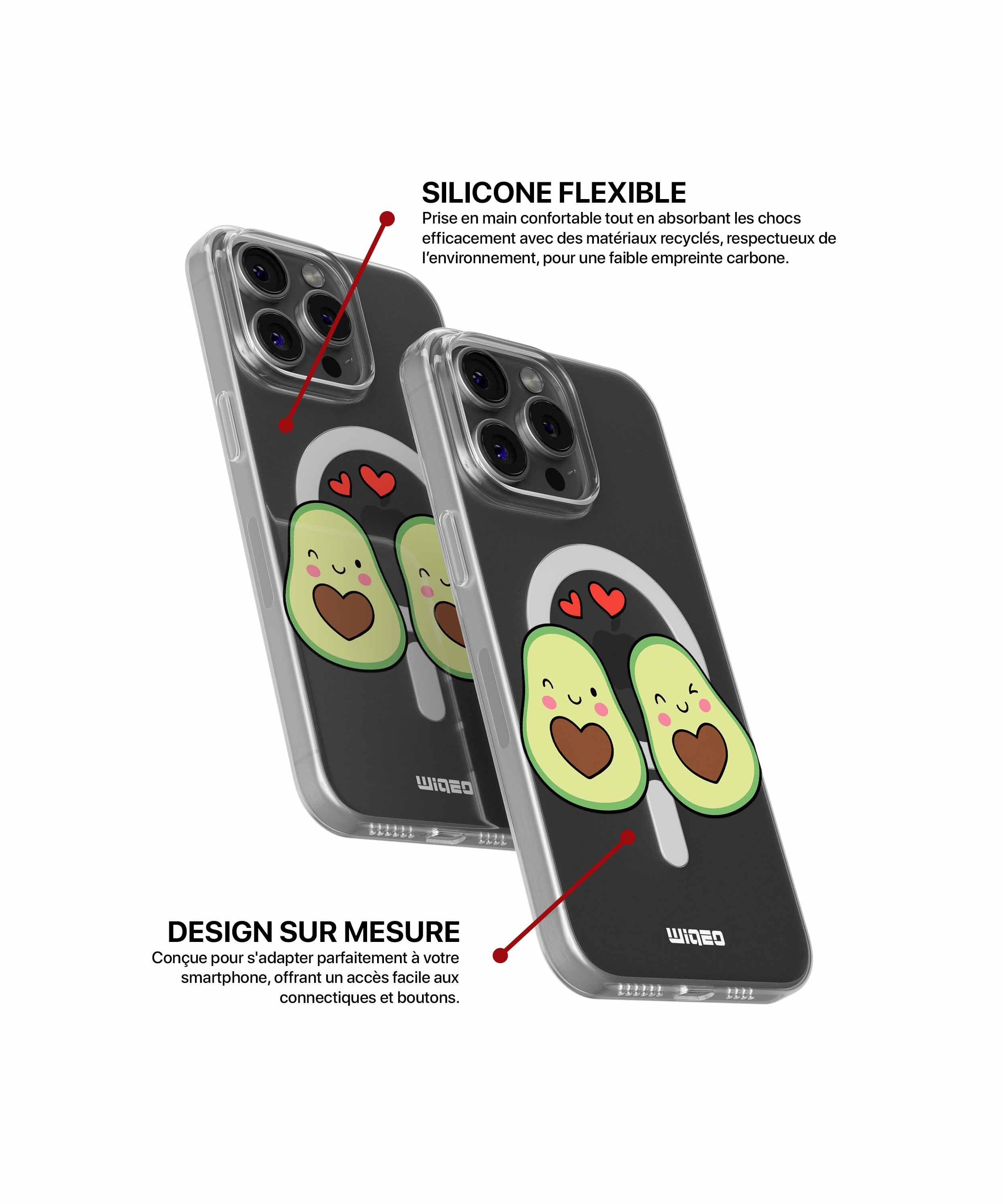 Coque cœurs d’avocat pour iPhone