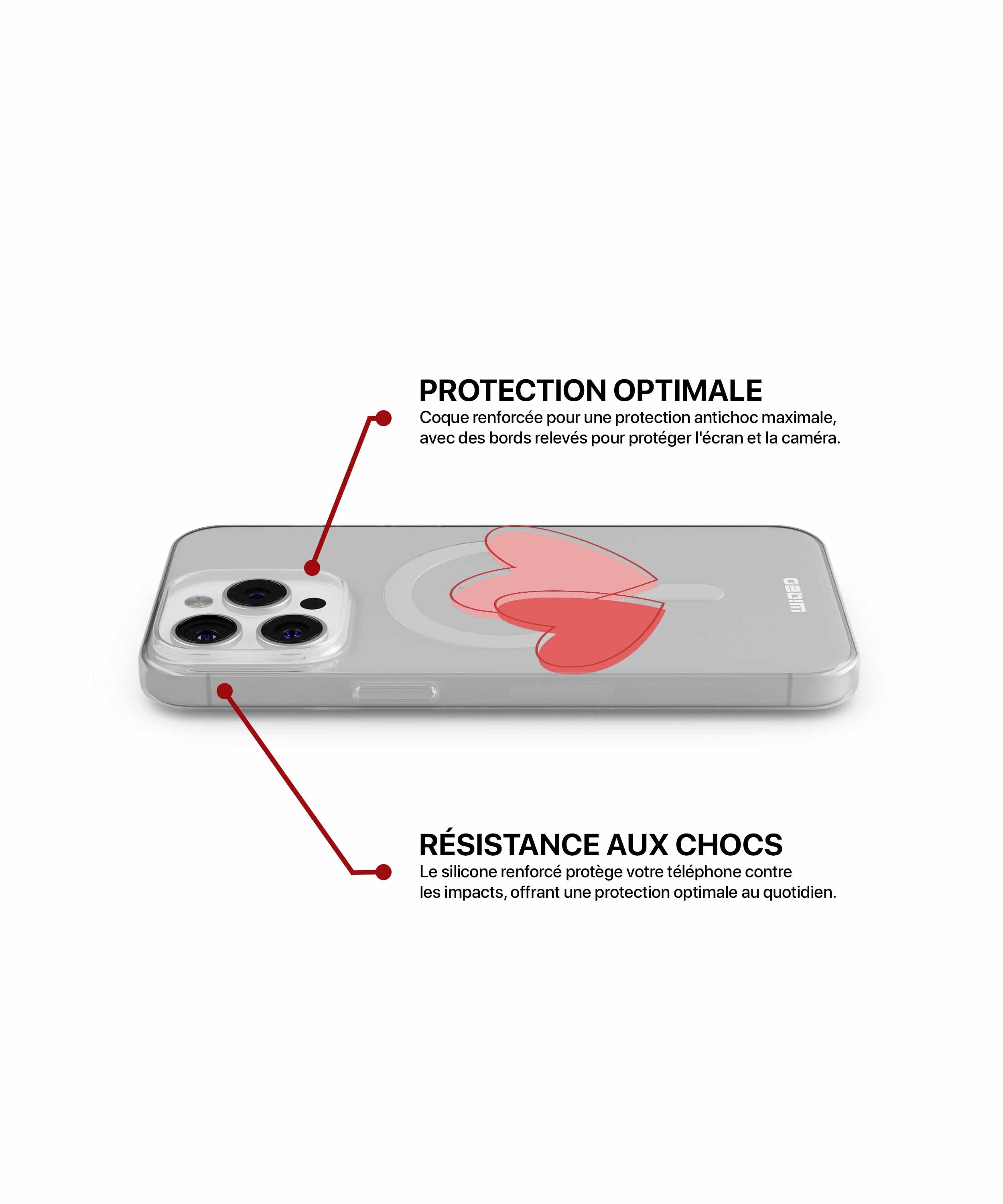 Coque cœurs enlacés pour iPhone