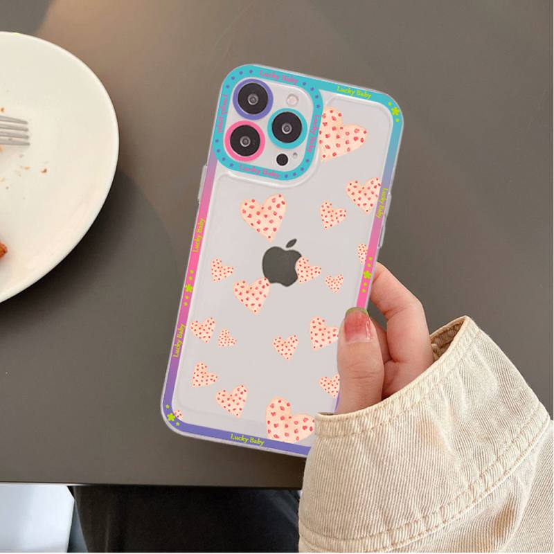 Coque Cœurs Transparente pour iPhone X - 9