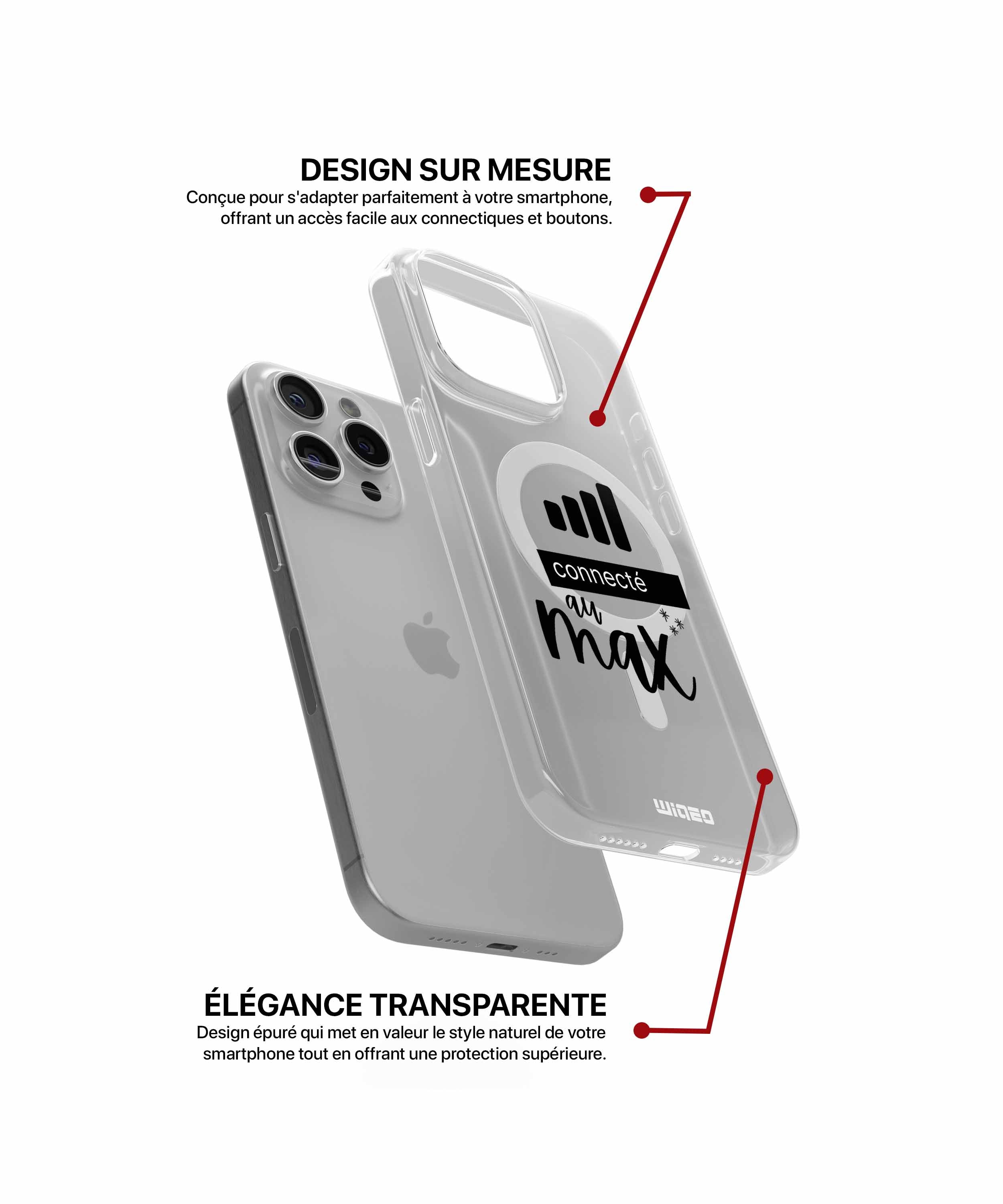 Coque connecté au max pour iPhone