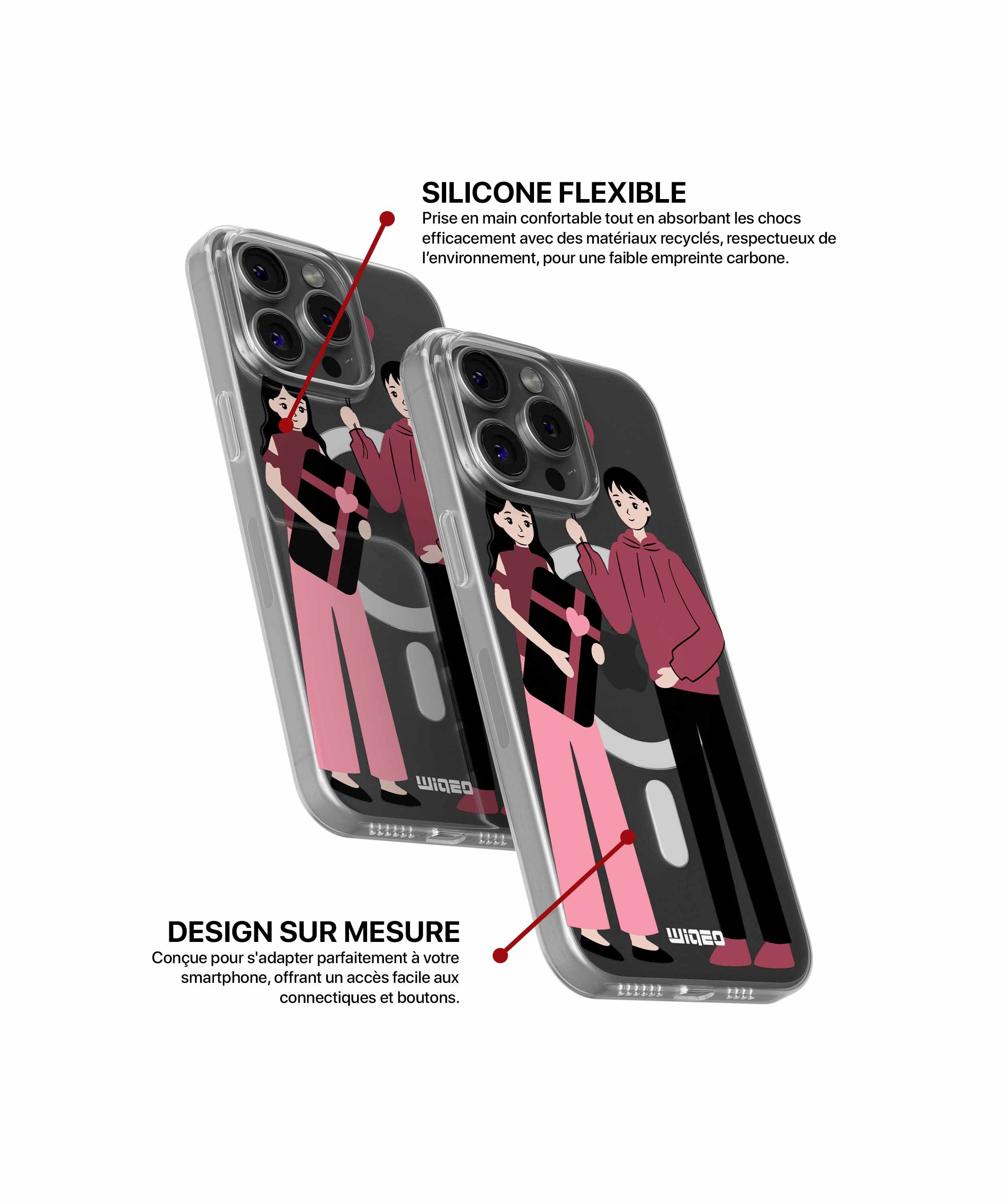 Coque couple cadeau coeur pour iPhone