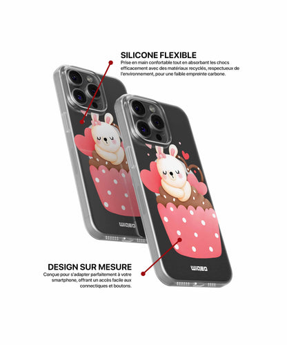 Coque cupcake lapin amoureux pour iPhone