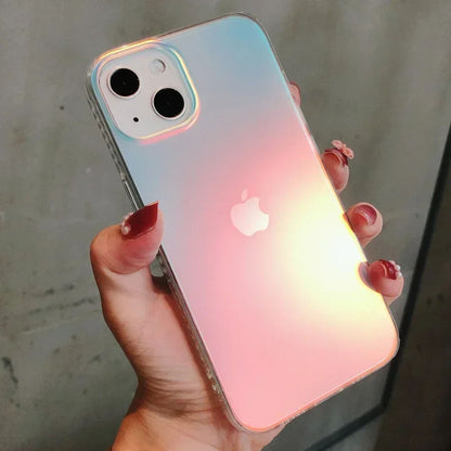 Coque Dégradée Laser Auroral Antichoc pour iPhone 14 Pro - Aurora Simple