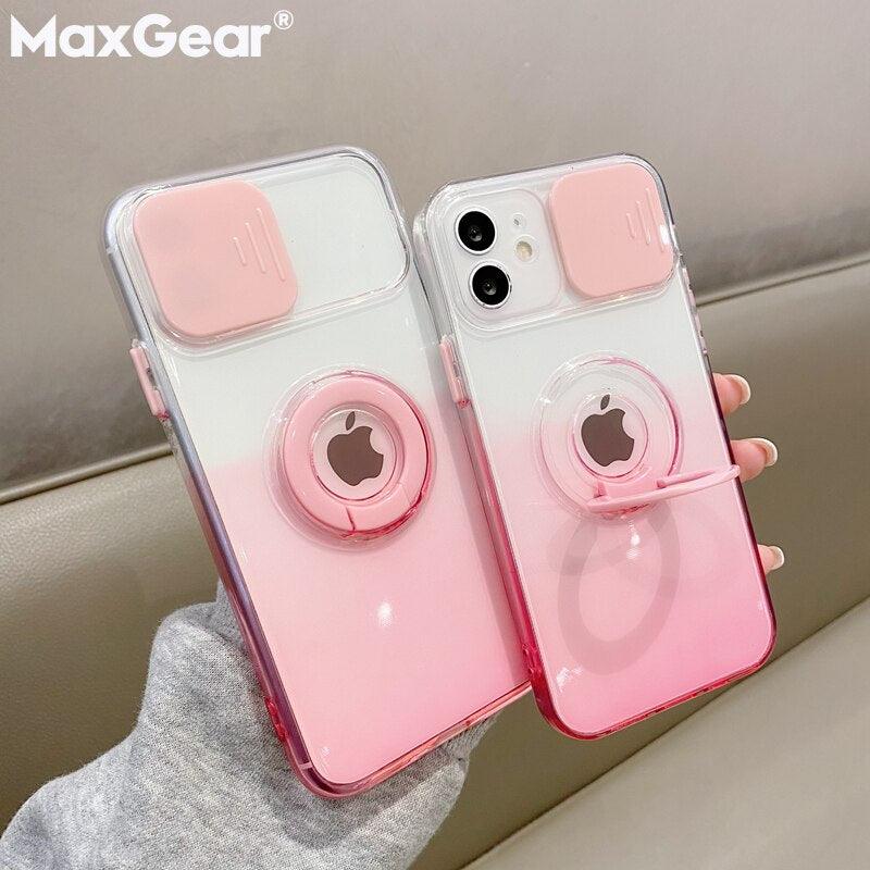 Coque Dégradée Transparente Avec Support et Protection d'objectifs pour iPhone 15 Plus - Coque Wiqeo 10€-15€, Coque, iPhone 15 Plus, Silicone, Support, Transparente Wiqeo, Déstockeur de Coques Pour iPhone