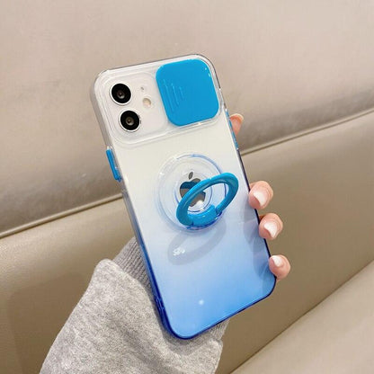 Coque Dégradée Transparente Avec Support et Protection d'objectifs pour iPhone 15 Plus - Coque Wiqeo 10€-15€, Coque, iPhone 15 Plus, Silicone, Support, Transparente Wiqeo, Déstockeur de Coques Pour iPhone
