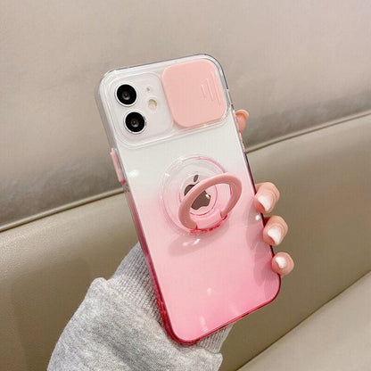 Coque Dégradée Transparente Avec Support et Protection d'objectifs pour iPhone 15 Plus - Coque Wiqeo 10€-15€, Coque, iPhone 15 Plus, Silicone, Support, Transparente Wiqeo, Déstockeur de Coques Pour iPhone