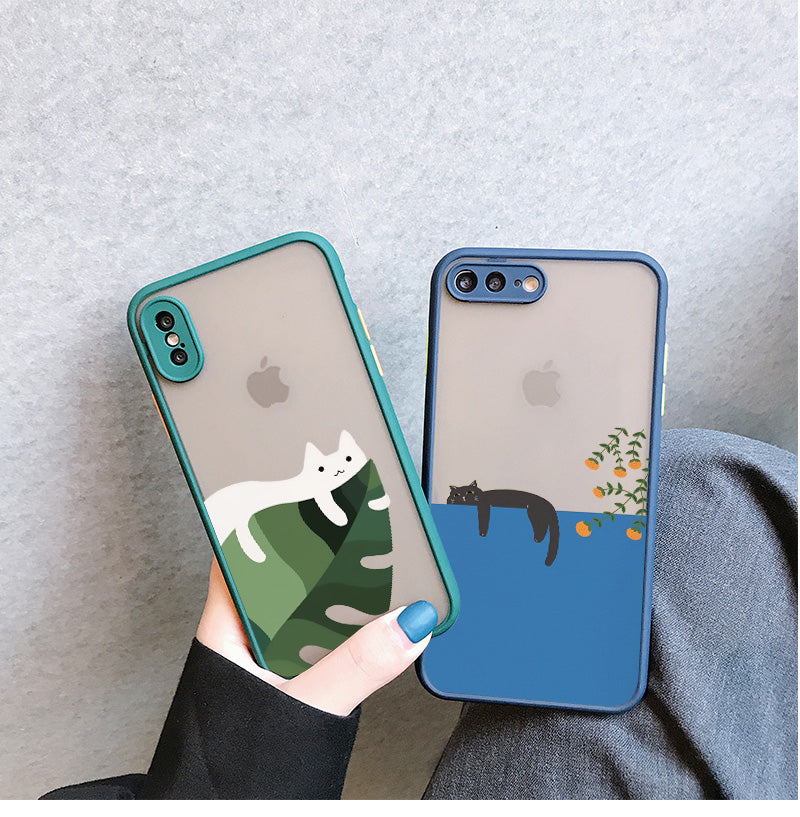 Coque Dessin Chat en Silicone pour iPhone 13