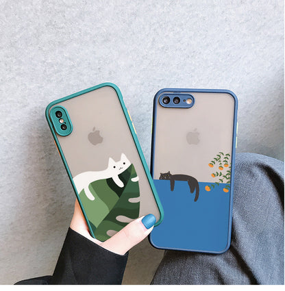 Coque Dessin Chat en Silicone pour iPhone 14