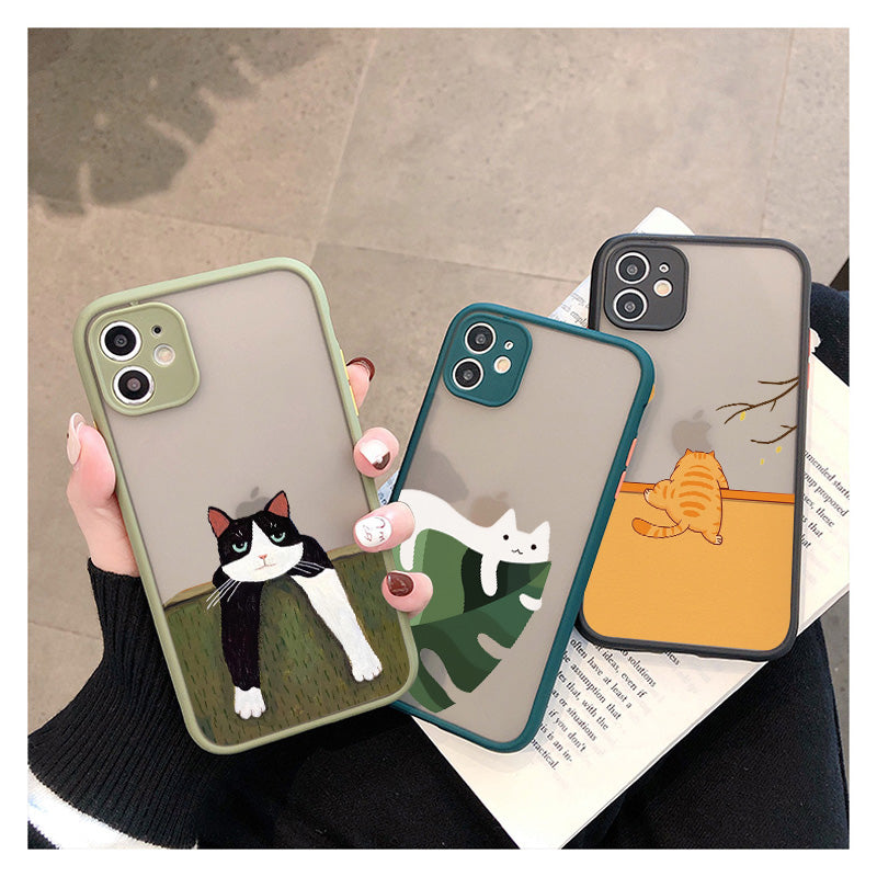 Coque Dessin Chat en Silicone pour iPhone 15 Plus