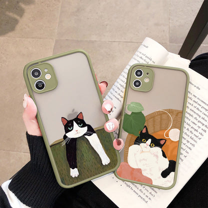Coque Dessin Chat en Silicone pour iPhone 15 Plus