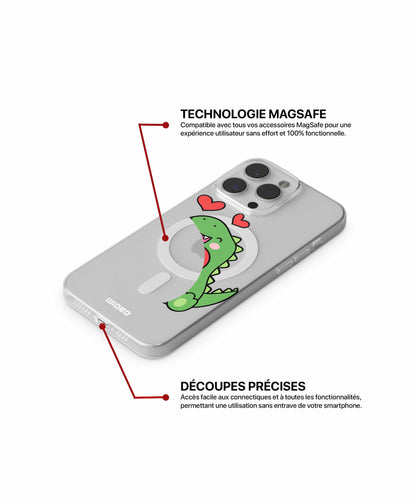 Coque dinosaure tendre amoureux pour iPhone