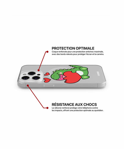 Coque dinosaure tendre amoureux pour iPhone