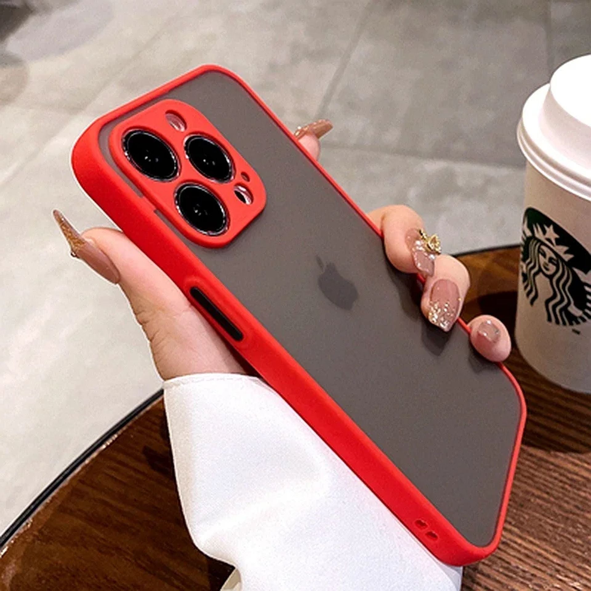 Coque Élégante Antichoc en Silicone avec Protection Optimale pour iPhone 14 - Rouge