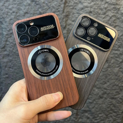 Coque En Bois Magnétique Design Élégant pour iPhone 14 Pro