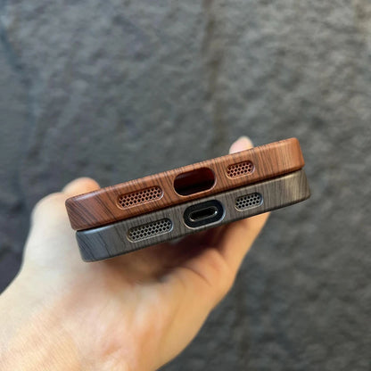 Coque En Bois Magnétique Design Élégant pour iPhone 14 Pro