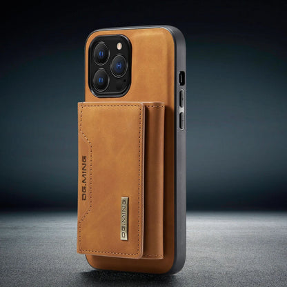 Coque En Cuir Magnétique 2 En 1 Avec Poche Amovible pour iPhone 15 Pro Max - Marron
