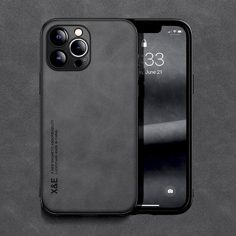 Coque en Cuir Magnétique de Luxe pour iPhone 16 Pro