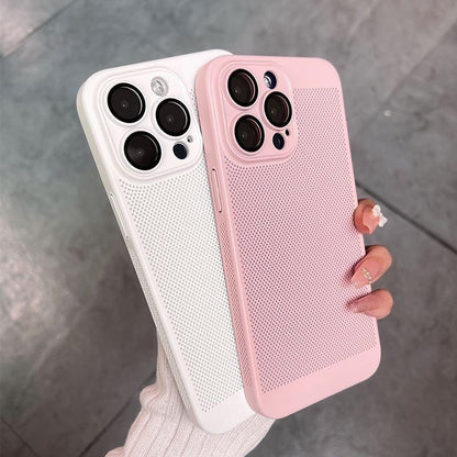 Coque en Silicone avec Grille Respirante pour iPhone 16 Pro