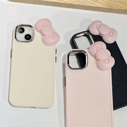 Coque en SIlicone avec Nœud Papillon pour iPhone 16 Pro Max