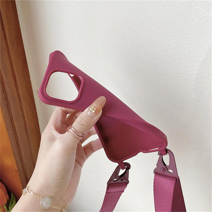 Coque en Silicone avec Sangle pour iPhone 16 Pro