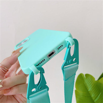 Coque en Silicone avec Sangle pour iPhone 16 Pro