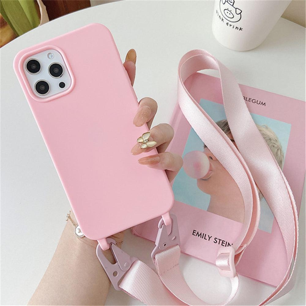 Coque en Silicone avec Sangle pour iPhone 16 Pro - Coque Wiqeo 15€-20€, Chaine, Coque, iPhone 16 Pro, Silicone Wiqeo, Déstockeur de Coques Pour iPhone