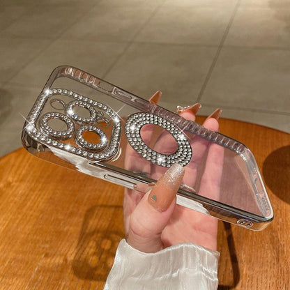 Coque en Silicone Avec Strass Brillants pour iPhone 16 Plus