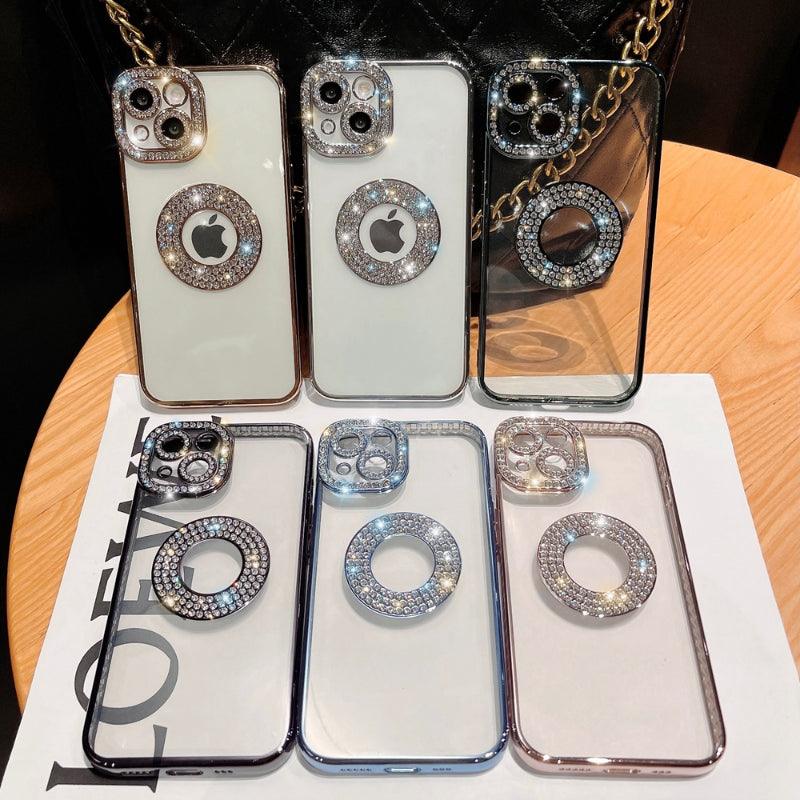 Coque en Silicone Avec Strass Brillants pour iPhone 16 Plus