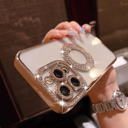 Coque en Silicone Avec Strass Brillants pour iPhone 16 Pro Max