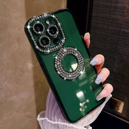 Coque en Silicone Avec Strass Brillants pour iPhone 16 Pro Max