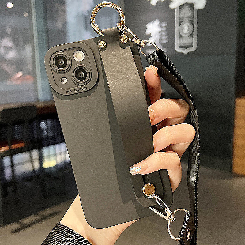 Coque en Silicone Avec Support de Lanière pour iPhone 15
