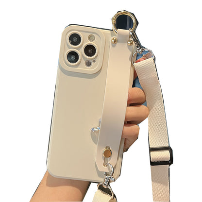Coque en Silicone Avec Support de Lanière pour iPhone 15