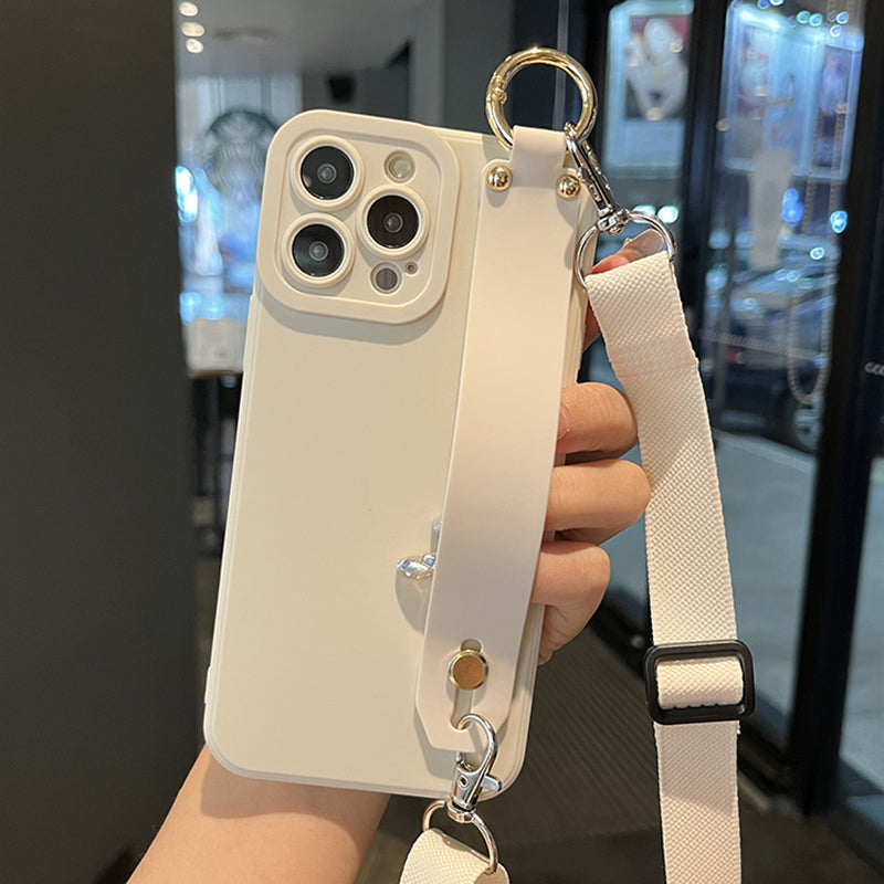 Coque en Silicone Avec Support de Lanière pour iPhone 16 Plus