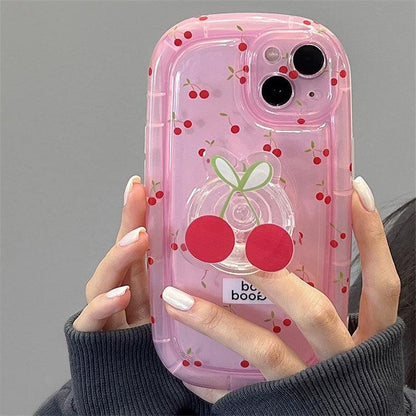 Coque en Silicone avec Support Petite Cerise pour iPhone 16 Pro - Coque Wiqeo 10€-15€, Coque, iPhone 16 Pro, Silicone, Support Wiqeo, Déstockeur de Coques Pour iPhone