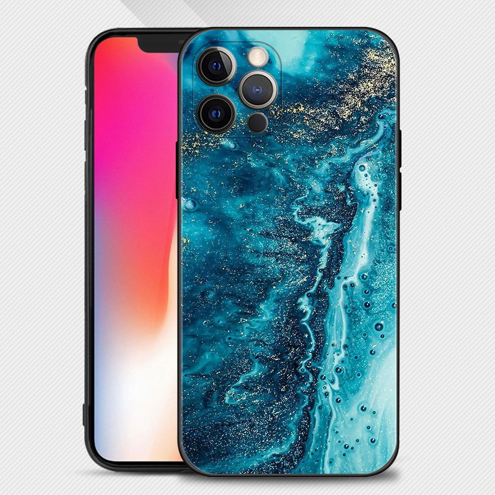 Coque en Silicone Motif Marbre pour iPhone 15 - 5