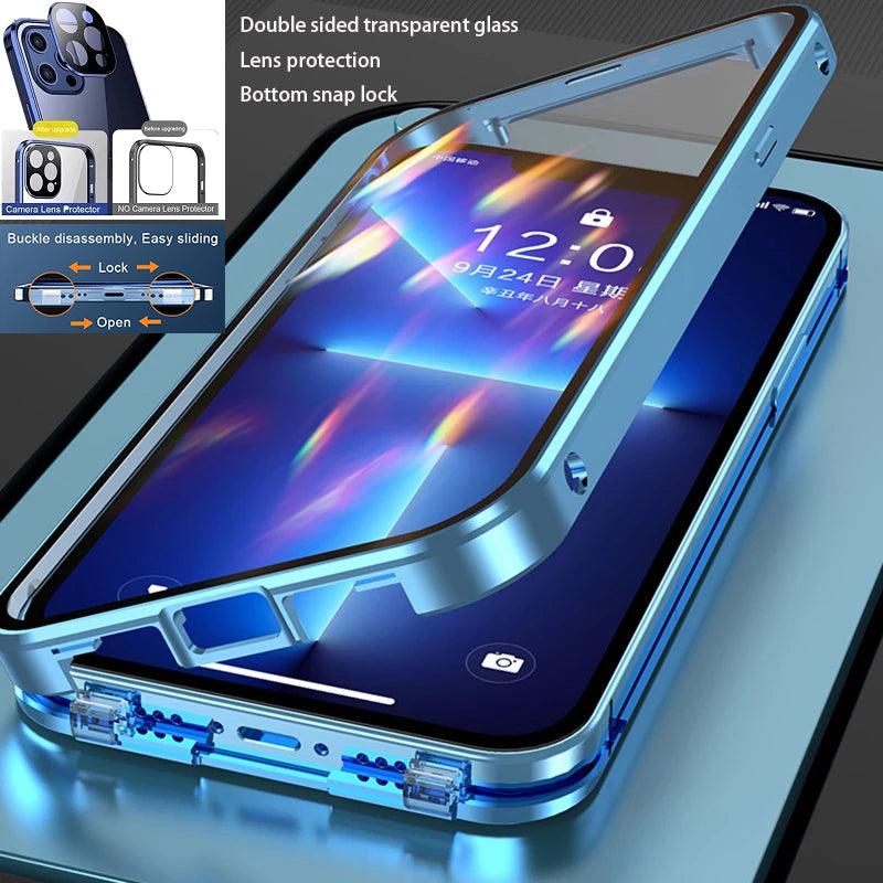 Coque en Verre Double Face Magnétique pour iPhone 16 Pro