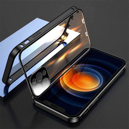 Coque en Verre Double Face Magnétique pour iPhone 16 Pro - Coque Wiqeo 15€-20€, Coque, iPhone 16 Pro, Métal, Transparente Wiqeo, Déstockeur de Coques Pour iPhone